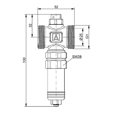 AFRISO Frostschutzventil AAV 102 für Wärmepumpen, G1 AG BEF 7400