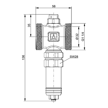 AFRISO Frostschutzventil AAV 302 für Wärmepumpen, G1 1/4 AG BEF 7410